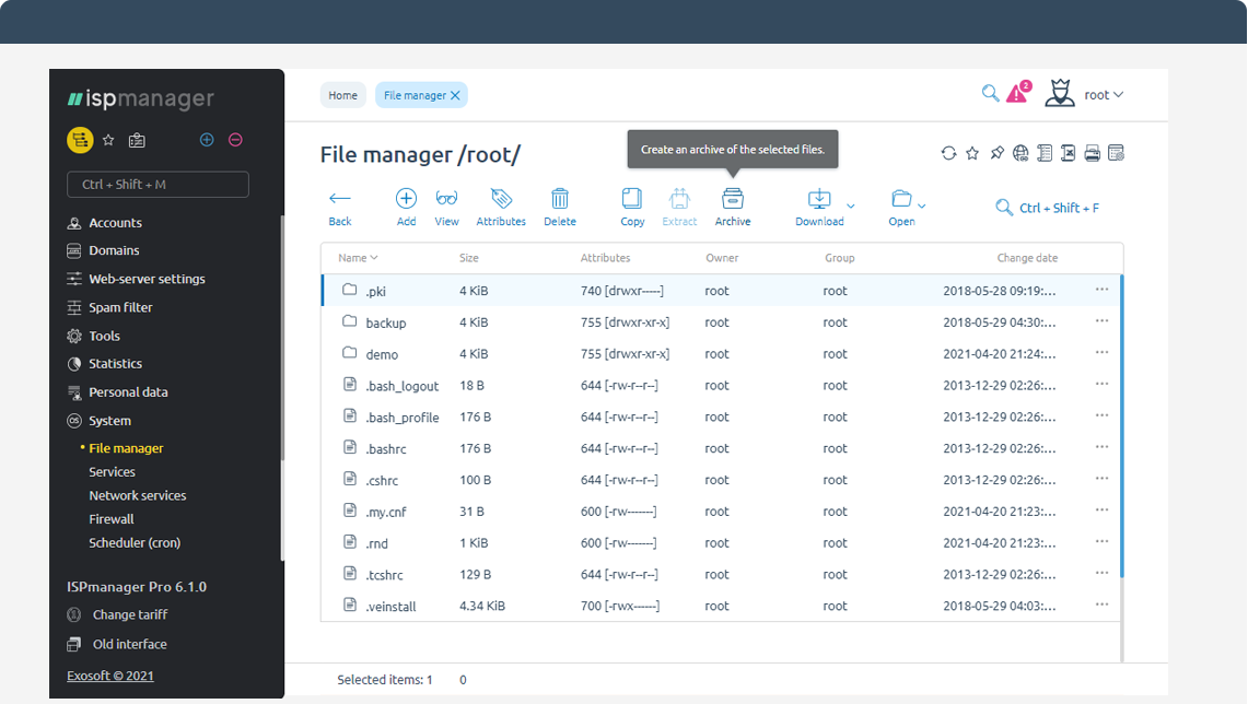 Добавить dns запись ispmanager